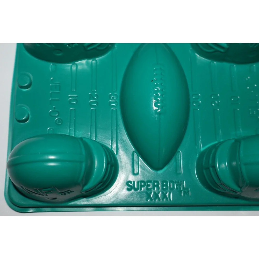 Vintage Jell-O Super Bowl XXXI NFL Football Helmet Gelatin Molds Set of 5 Teal